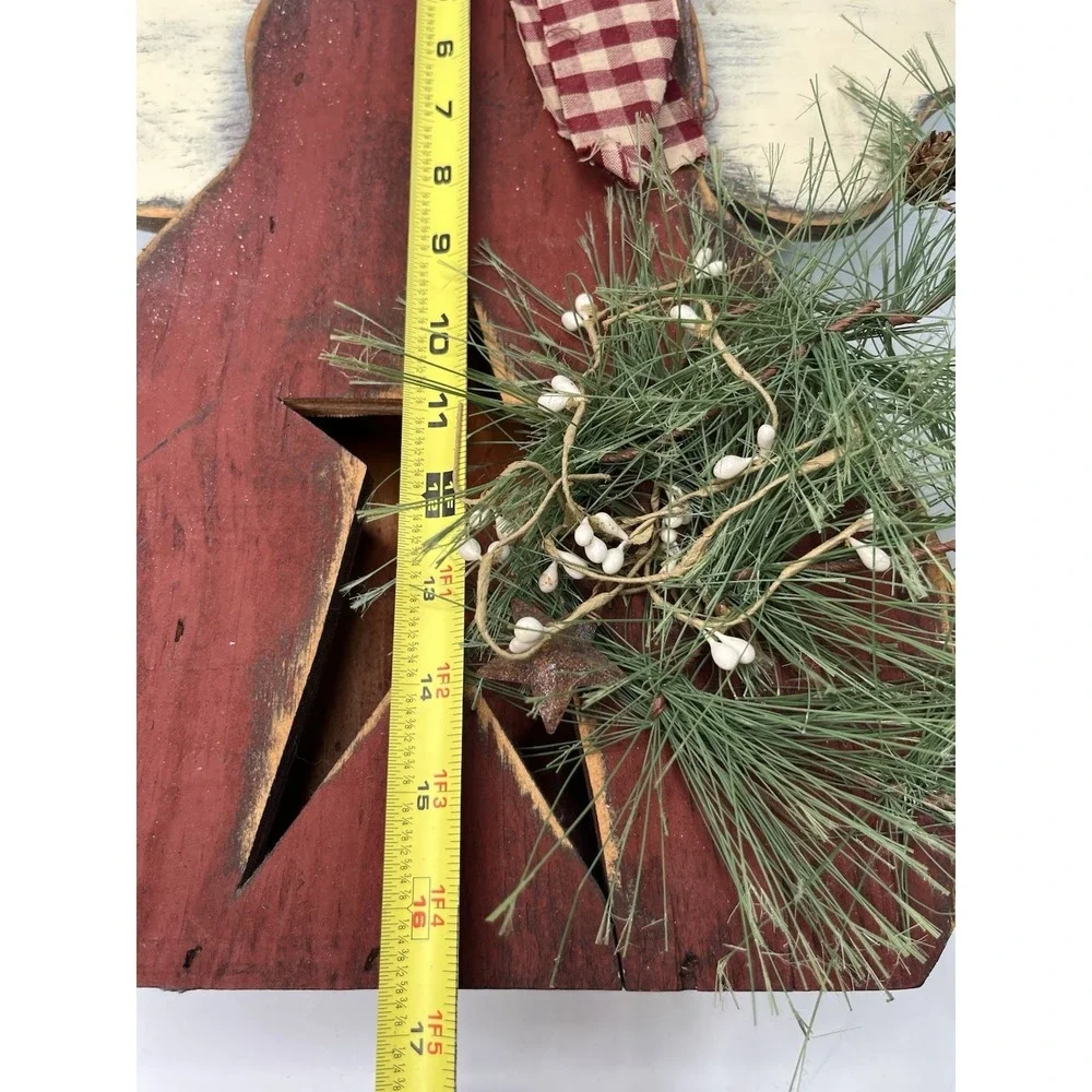 Primitive Wood Angel Rustic Farmhouse Country Shelf Sitter